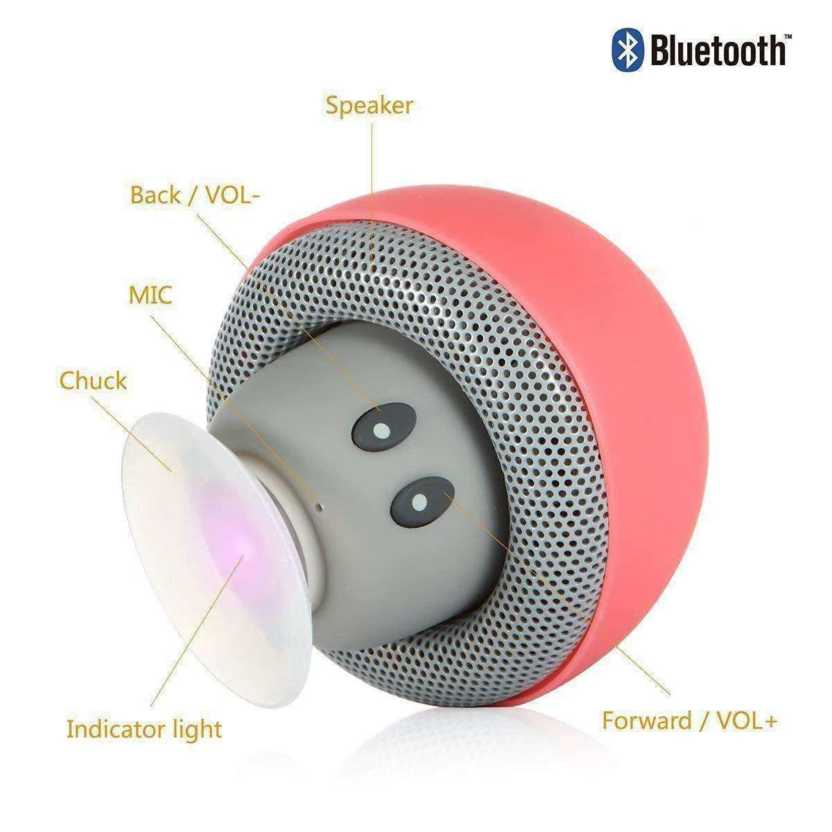 Trending 2025 New Electronics Cheap Waterproof Bass Mini Party Speaker Suction Cup Wireless Soundbar Mushroom Portable Speakers