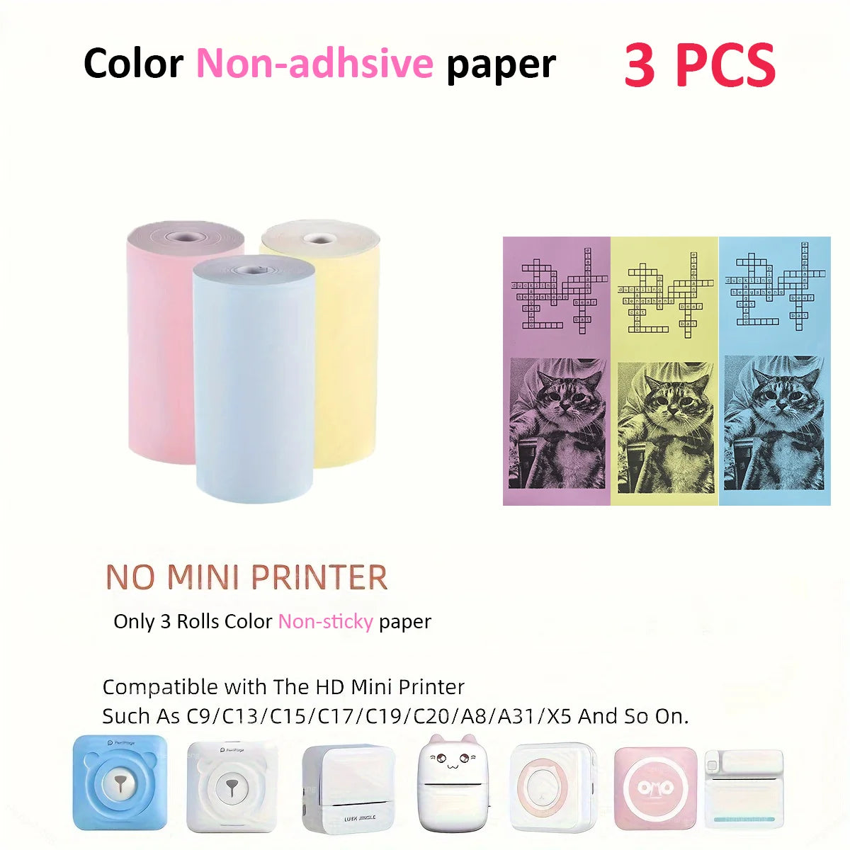 Mini Printer Portable Sticker Printer Mini Thermal Printer Compatible for Journal, Memo, Photo, Print Pod Gifts for Girls Kids