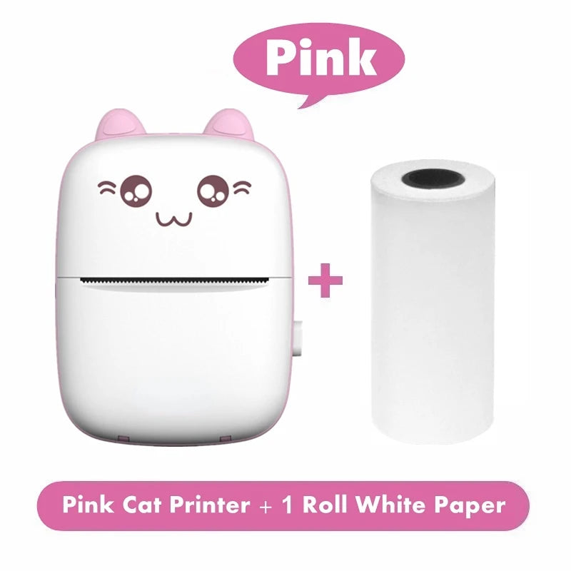 Mini Printer Portable Sticker Printer Mini Thermal Printer Compatible for Journal, Memo, Photo, Print Pod Gifts for Girls Kids