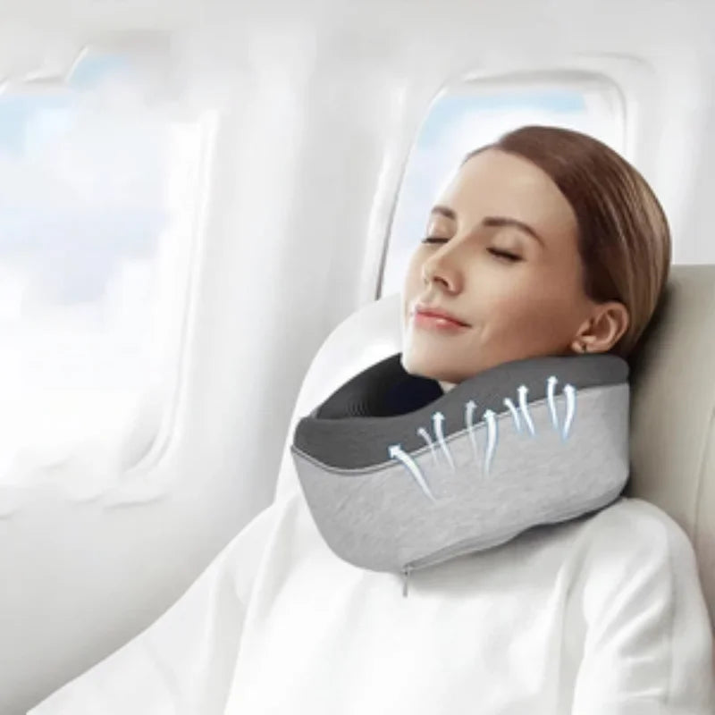 Travel Neck Pillow Car Neck Memory Foam Pillow U-Shaped Portable Auto Headrest Pillow Adjustable Traveling Sleeping Neck Pillow