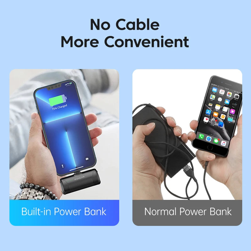 Mini Power Bank 4500Mah - Portable Charger for Iphone 16 15 14 13 Pro Max & Samsung/Xiaomi - External Battery Powerbank