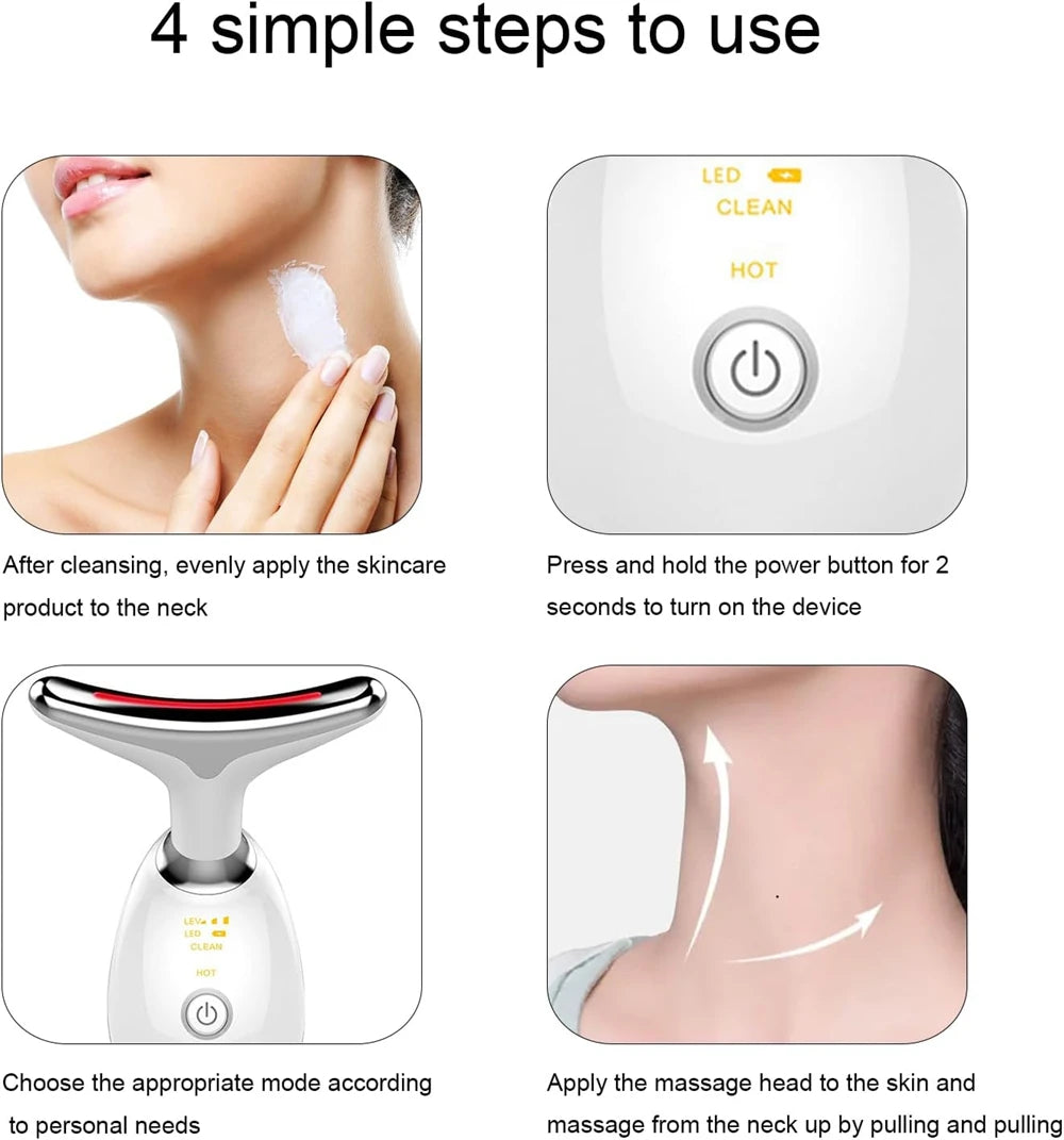 Neck Face Lifter EMS Neck Face Lifting Massager Skin Tighten Device LED Photon Therapy anti Wrinkle Double Chin Remover 7 Modes