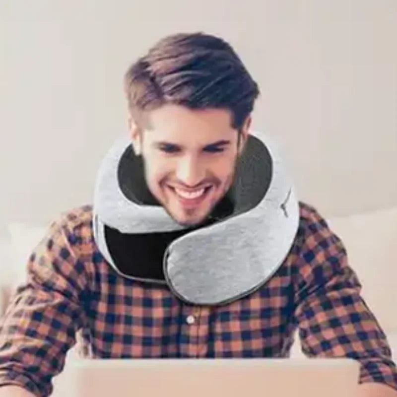 Travel Neck Pillow Car Neck Memory Foam Pillow U-Shaped Portable Auto Headrest Pillow Adjustable Traveling Sleeping Neck Pillow