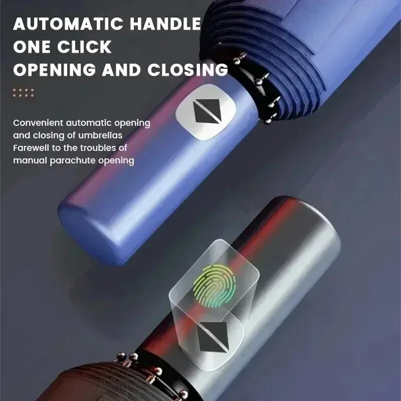 Umbrella 24 Bone Automatic Umbrella Solid Color Light Collapsible Large Size Outdoor Waterproof Sun-Proof UV Protection