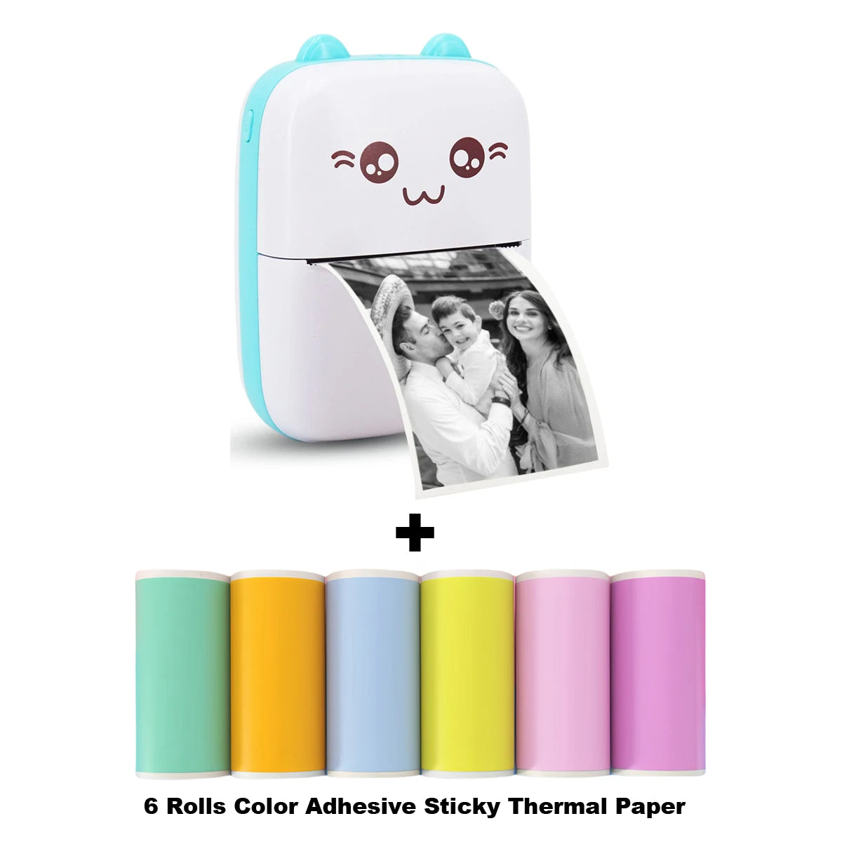 Mini Printer Portable Sticker Printer Mini Thermal Printer Compatible for Journal, Memo, Photo, Print Pod Gifts for Girls Kids