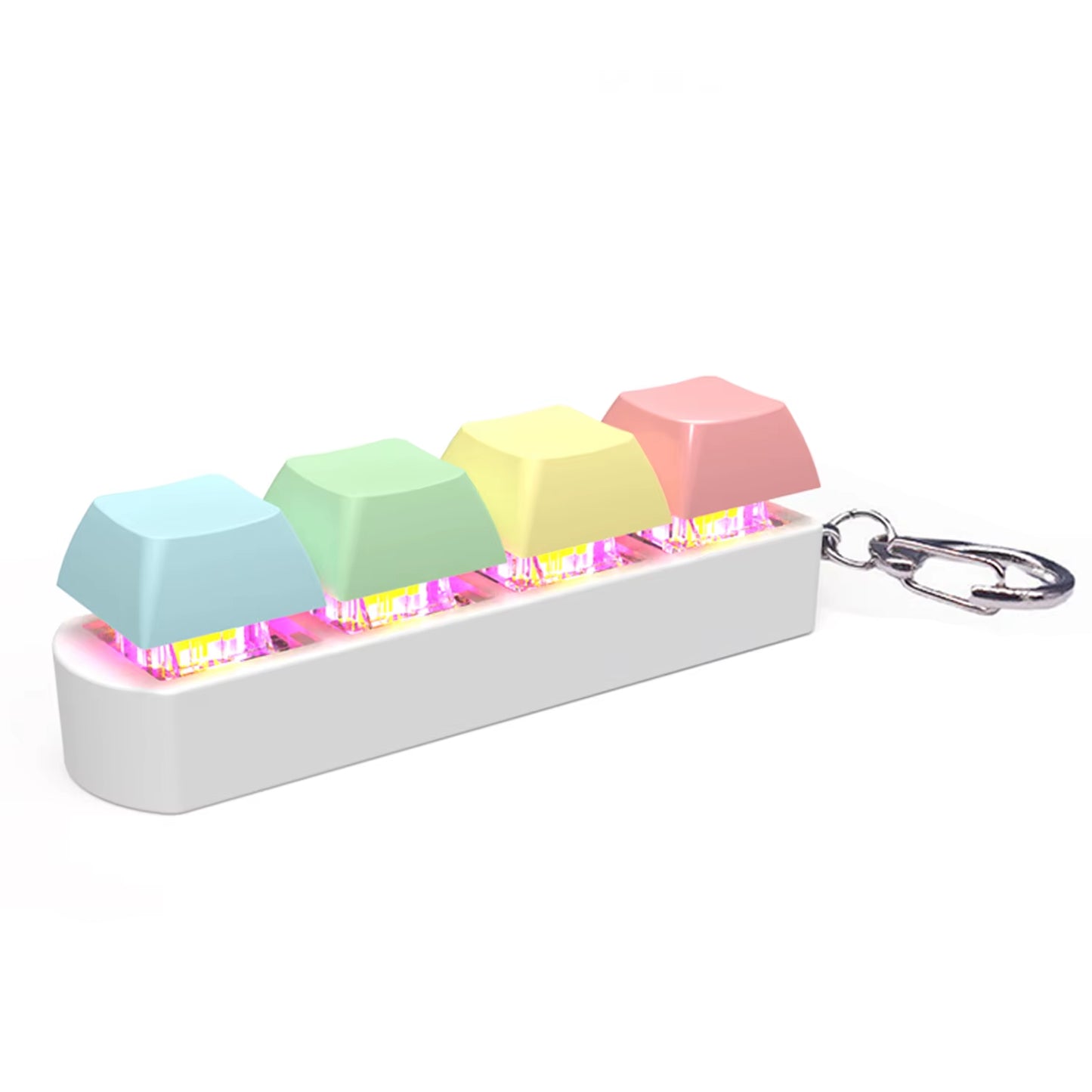 LED Keyboard Key Toy Stress Relief DIY Fidget Button Keycap Fidget Keychain Keyboard Keychain Toys Finger Keyboard Caps Toy Gift