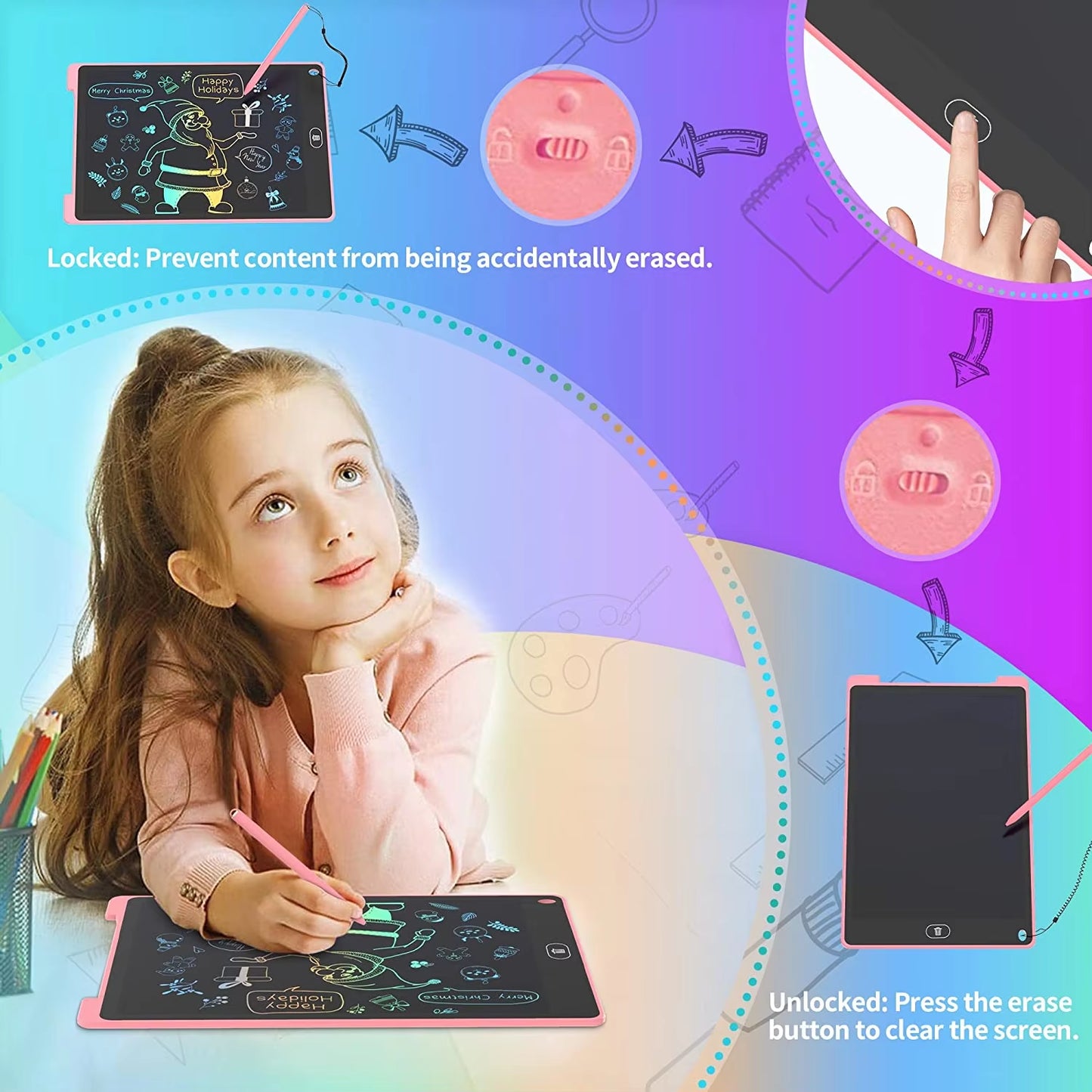 8.5/ 12 Inch Writing Board Drawing Tablet LCD Screen Writing Digital Graphic Tablets Electronic Handwriting Pad Toys Gifts Child